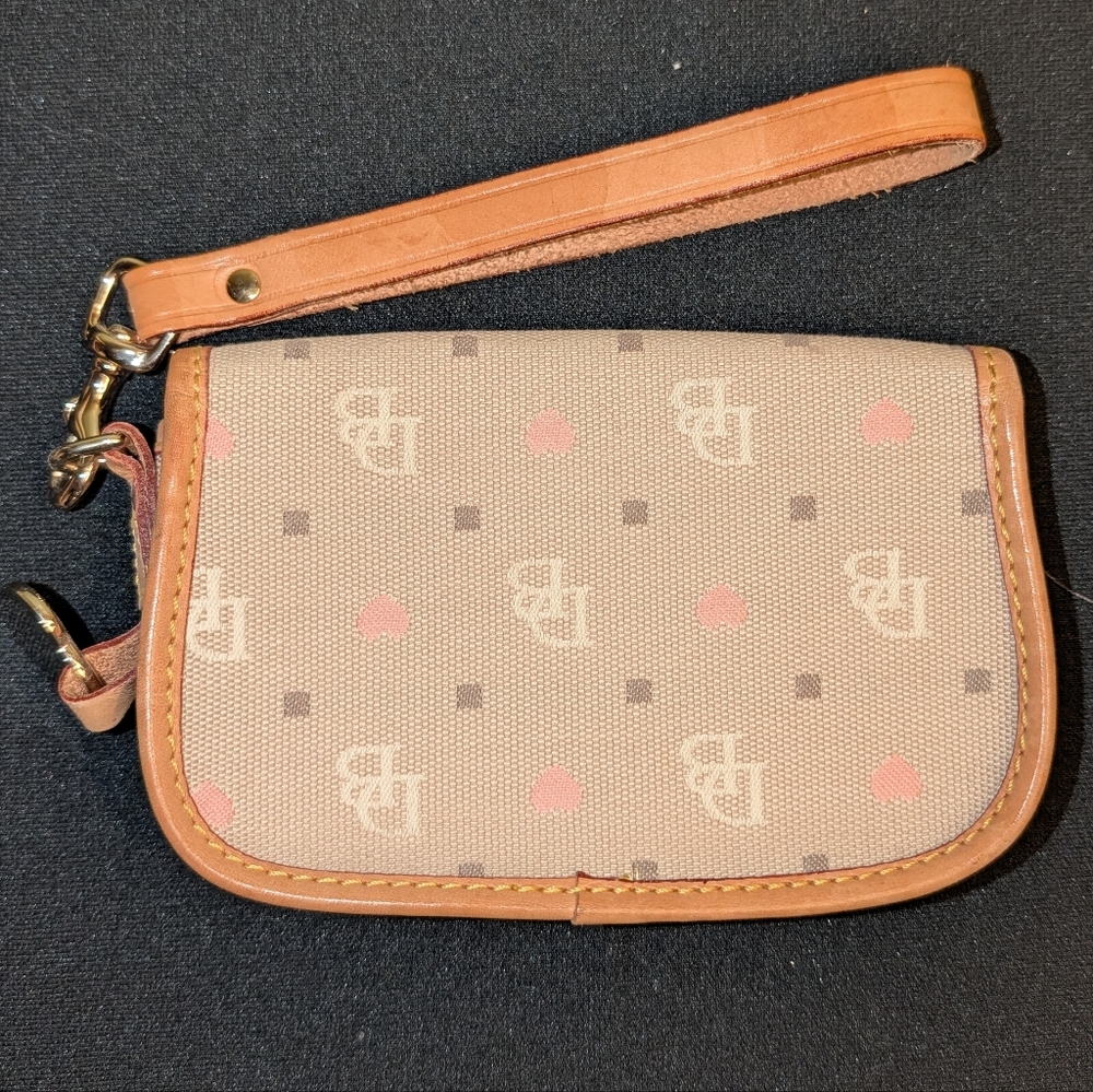 Dooney & Bourke Tan & Pink Heart Wristlet - Picture 3 of 5